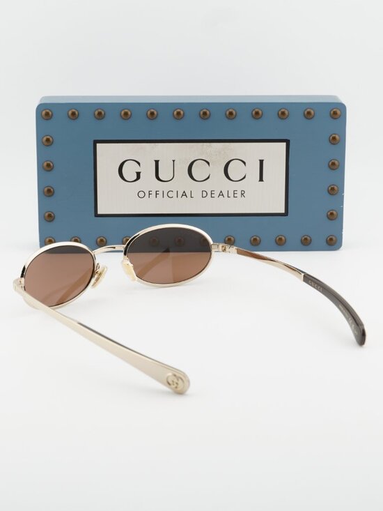 Gucci GG1942S 003 Oval Sunglasses - Gold / Brown main image 4